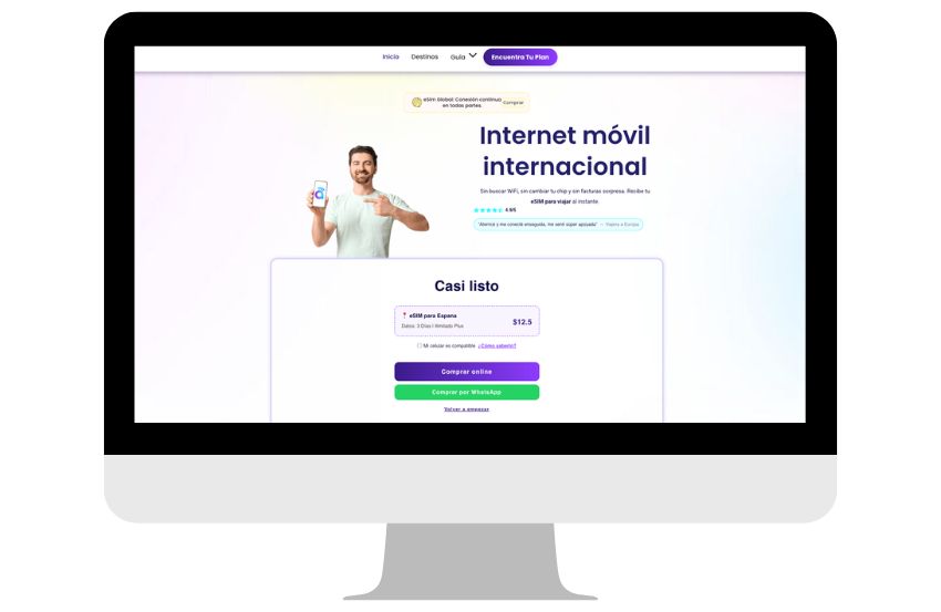 Portafolio de diseño de e-commerce orientado a vender esim para viajeros | Cognitios